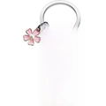 Portachiavi Big Sister con messaggio inciso e ciondolo a fiore rosa su fondo bianco - Placca rettangolare poesia dell'amicizia con fiore rosa (JR13)
