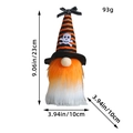 Mini gnome d'Halloween avec chapeau à rayures orange et motif crâne, hauteur 23cm - Orange (Chapeau de Crâne)