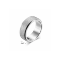 Detail view of 8mm silver spinner ring with matte finish and polished inner band - US 6 / Silver Wide Sandblasted Rotating Ring
