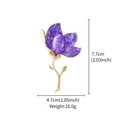 Purple enamel rose brooch with gold-plated alloy detailing and 7.7cm height measurements - XD824501-2 Purple Magnolia
