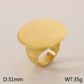 Anillo de sello ovalado dorado con disco de metal cepillado de 31mm y alta calidad - US 6 / Estilo Redondo de Oro Cepillado (KR111196-TOM) / Dorado