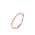 Eleganter S925 Sterling Silber Ring in Roségold mit feinen Zirkonia-Steinen besetzt - US Größe 5 / Weißer Stein (Roségold)