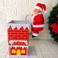 Electric climbing Santa Claus toy with chimney on brick wall for Christmas decor - Climbing Santa