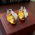 Vintage irregular hoop earrings with gold and silver two-tone wrinkled metal texture - Wrinkled Double-Layer Circle Ear Buckle