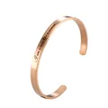 Polished rose gold open cuff bracelet with engraved text I am a man like a woman - Rose Gold G2988-I am a man like a woman