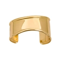 Minimalist wide open cuff bracelet in polished bright gold finish for women - Gold Polished Cuff B21
