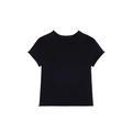 Slim fit black knitted crop top T-shirt with natural rolled edges and raglan sleeves - S / Black