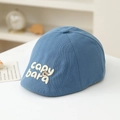 Detailed embroidery of Capybara letters and cartoon on light blue cotton kids sun cap - 50cm (1-3 Years) / Blue