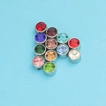 DIY colorful 6.5mm stainless steel birthstone charms with faceted crystal settings - Red (SR008) / Steel
