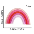 Detail showing rainbow embroidery patch measurements of 4.3x6.4cm and weight of 1.4g - Rainbow Patch 4#
