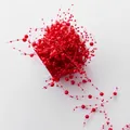 Red artificial pearl garland 4m long for Christmas tree decor and DIY crafts - Red Star Dust Bead Chain 4m