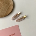 Détail de barrettes à cheveux en acétate rose marbré avec base en métal doré brillant - 5# Rose Paillettes Argentées (Lot de 2)
