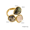 Offener Titanstahlring in 14K Gold mit Tropfen- und Quadrat-Natursteinen im modernen Design - Mehrfarbig 16