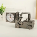 Creative dark grey forklift shaped alarm clock with square dial and quartz movement - Black Gold/Bronze Forklift Style