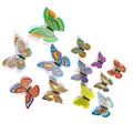 Set of 12 colorful PVC butterfly wall stickers with vibrant patterns on white background - Butterfly Series (BF7007)