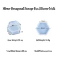 Molde de silicona hexagonal azul translúcido para caja de almacenamiento con tapa - Molde de Caja de Almacenamiento Hexagonal