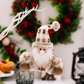 Ciondolo a forma di gnomo natalizio in maglia con cappello a quadri e barba bianca - Ciondolo Gnomo Babbo Natale Stile Europeo