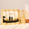 7-inch wooden style Ferris wheel photo frame with integrated pencil holder for desk - Ferris Wheel Style / 7 Inch Standard / Wood Grain