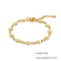 18K gouden madeliefjes armband met wit emaille en een verstelbare verlengketting - Wit
