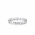 Minimalistische S925 sterling zilveren ring met een doorlopend hartjespatroon - US Maat 5 / Verbonden Hart Stijl (RHR380) / Zilver