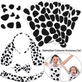 Dalmatian costume set with spotted headband, bow tie, tail and adhesive stickers - Dalmatian 4-Piece Set (With 1 Sticker)