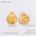 Gold stainless steel Scorpio zodiac pendant with constellation and relief carving - Scorpio