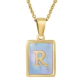 Blue Shell Letter R Style (With Chain)