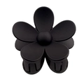 Matte black floral hair claw clip in a minimalist daisy design with resin finish - Black