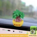 Simpatico albero della fortuna verde con base a lingotto giallo per interni auto - Stile B Albero della Fortuna