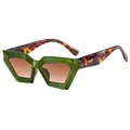 Lunettes de soleil vertes en résine avec branches en écaille et verres bruns dégradés - Vert Gelée