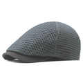 Gorra gris de malla transpirable con placa metálica para protección solar de verano - Gris oscuro
