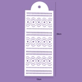 White stencil template with swirl pattern for cake decorating and cookies, 39cm x 15cm - Vortex Dots / White