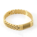 Pulsera de acero inoxidable dorado estilo correa de reloj con diseño de eslabones - 22cm / Dorado