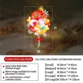 Colorful Happy New Year balloon static window cling with festive star and snowflake details - Oversized / New Year P-SD444