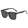 Classic black square oversized sunglasses with dark grey lenses and a sleek frame - Black Frame Grey Lens