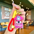 Cute My Melody acrylic floating keychain with pink sequins and silicone wrist strap - Red Luminous My Melody Car Style