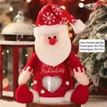 Santa Claus plush Christmas gift bag with heart-shaped window and Happy Holiday embroidery - Joyful Christmas Bag - Santa Claus