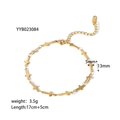 Collana in acciaio al titanio placcato oro 18k con croci 17cm+5cm 3,5g - Bracciale con Croce d'Oro(YYB023084-1)