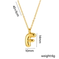 18K gold plated letter F pendant necklace with 40+5cm chain for a minimalist look - Letter F