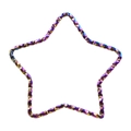 Rainbow plated 304 stainless steel star pendant with faceted textured finish for DIY jewelry - Star-S1520 / Colorful