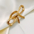 Minimalist 18K gold-plated stainless steel ring with elegant bow design for women - Bow Knot Ring-Gold