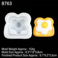 Silicone toast and fried egg DIY mold for candle making, dimensions 8.3x7.8x3.8 cm - 4# Translucent B763