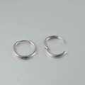 Paia di orecchini a cerchio in acciaio inossidabile argento con chiusura a scatto - 1.6x6mm / Color Acciaio