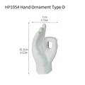 Minimalist white matte ceramic hand gesture sculpture in OK pose, size 6.02x2.76 inches - HP1054 Hand Gesture Ornament-OK Sign