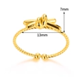 Gouden roestvrijstalen open ring met reliëf knoopontwerp, breedte 13 mm voor dames - Knoop (JZ6030) / Goud