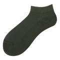 Breathable cotton low cut sport socks in deep olive green with ribbed texture - Dark Olive Green (SMS04)