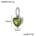 Delicate heart-shaped green zircon pendant with silver stainless steel base - Steel Color Green Zircon Pendant