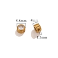 Perla rotonda dorata da 5,8 mm con zircone bianco e foro da 1,5 mm per gioielli - Bianco