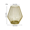 Nordic gold geometric iron lantern candle holder, height 18cm with hollow wireframe design - Medium Rhombic Lantern Candle Holder - Gold / 16x16x18cm (Opening 9cm)