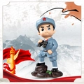 Figurine de soldat de l'Armée rouge avec jumelles et casquette étoilée sur socle - Ornement Style B Jumelles